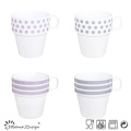 Diseño elegante de la taza apilable 10oz con la impresión de color simple